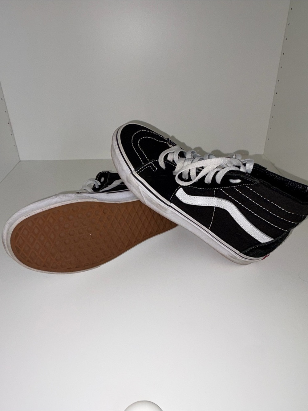 Vans Black and White High-Top Sneakers